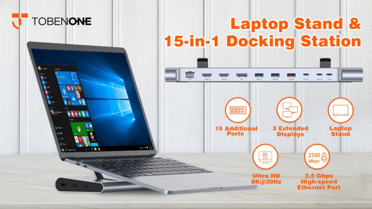 Kickstarter - TobenONE Laptop Stand & 15-in-1 Docking Station