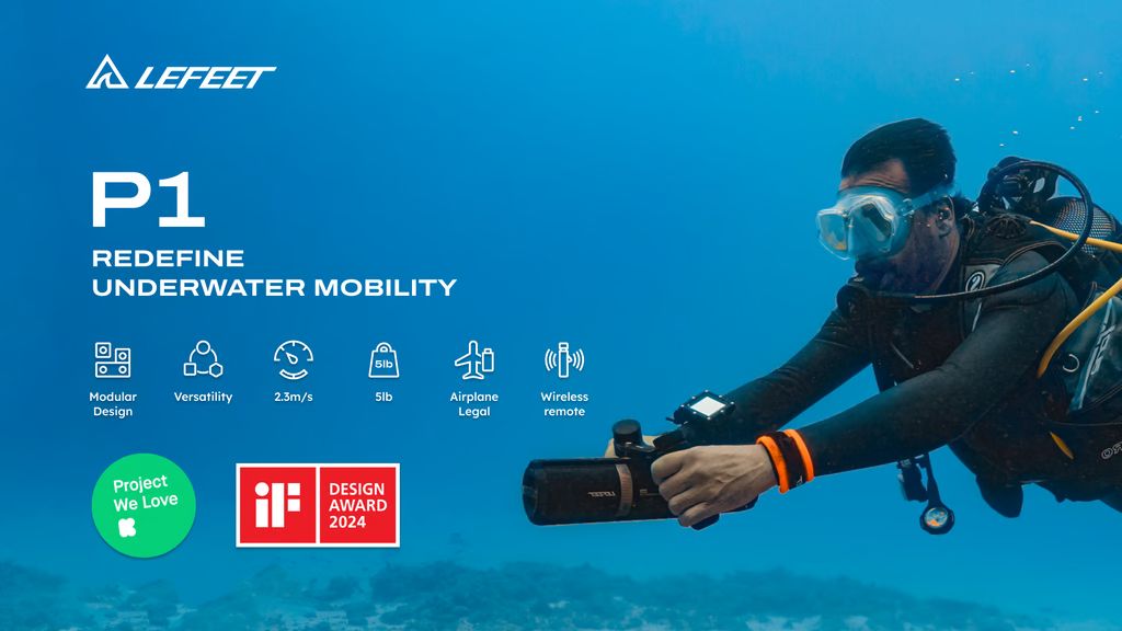 Kickstarter - LEFEET P1 Versatile Underwater Scooter With Modular Design