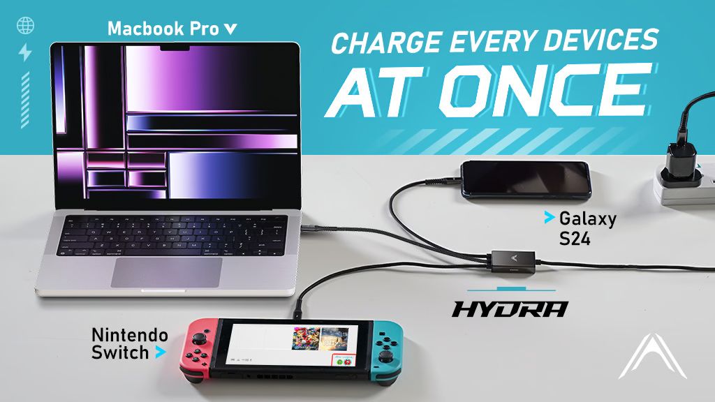 Kickstarter - Hydra World's First Triple Type-C 100W LED Cable