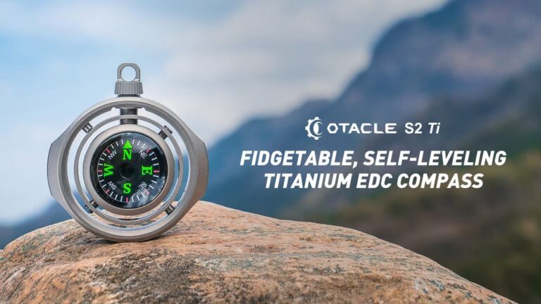 Kickstarter - Otacle S2 Ti Fidgetable, Self-Leveling Titanium EDC Compass