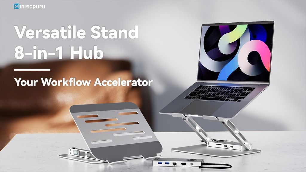 Kickstarter - Minisopuru 2-in-1 Laptop Stand with USB-C Hub Workstation