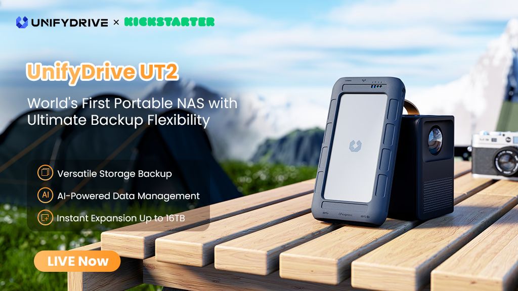 Kickstarter - UnifyDrive UT2 Portable NAS for Creators on the GO