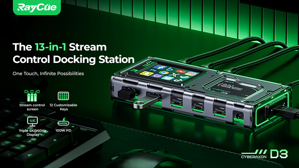 Kickstarter - CyberAxon D3 13-in-1 Multifunctional Stream Control Dock