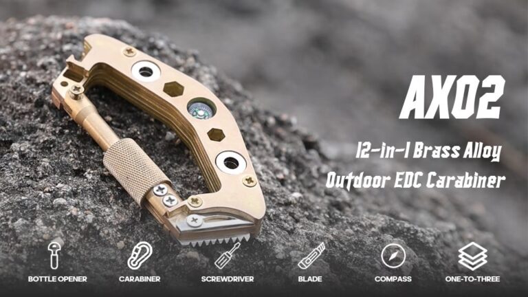 Kickstarter - AX02 12-in-1 Brass Alloy Outdoor EDC Carabiner-Your Helper!