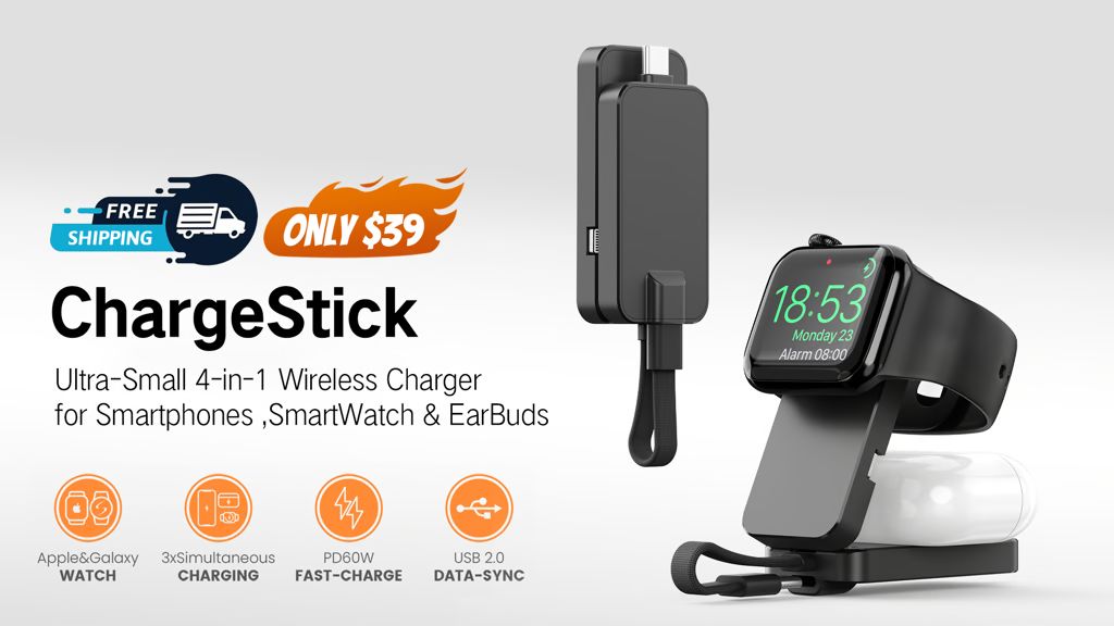 Kickstarter - ChargeStick Ultra-Small 4-in-1 Wireless Charger