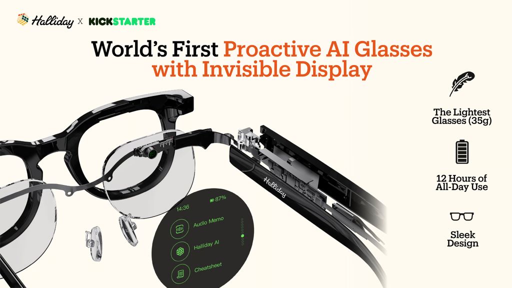 Kickstarter - Halliday #1st Proactive AI Glasses with Invisible Display